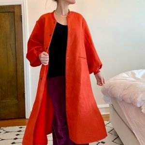 Clementine puff-sleeve coat